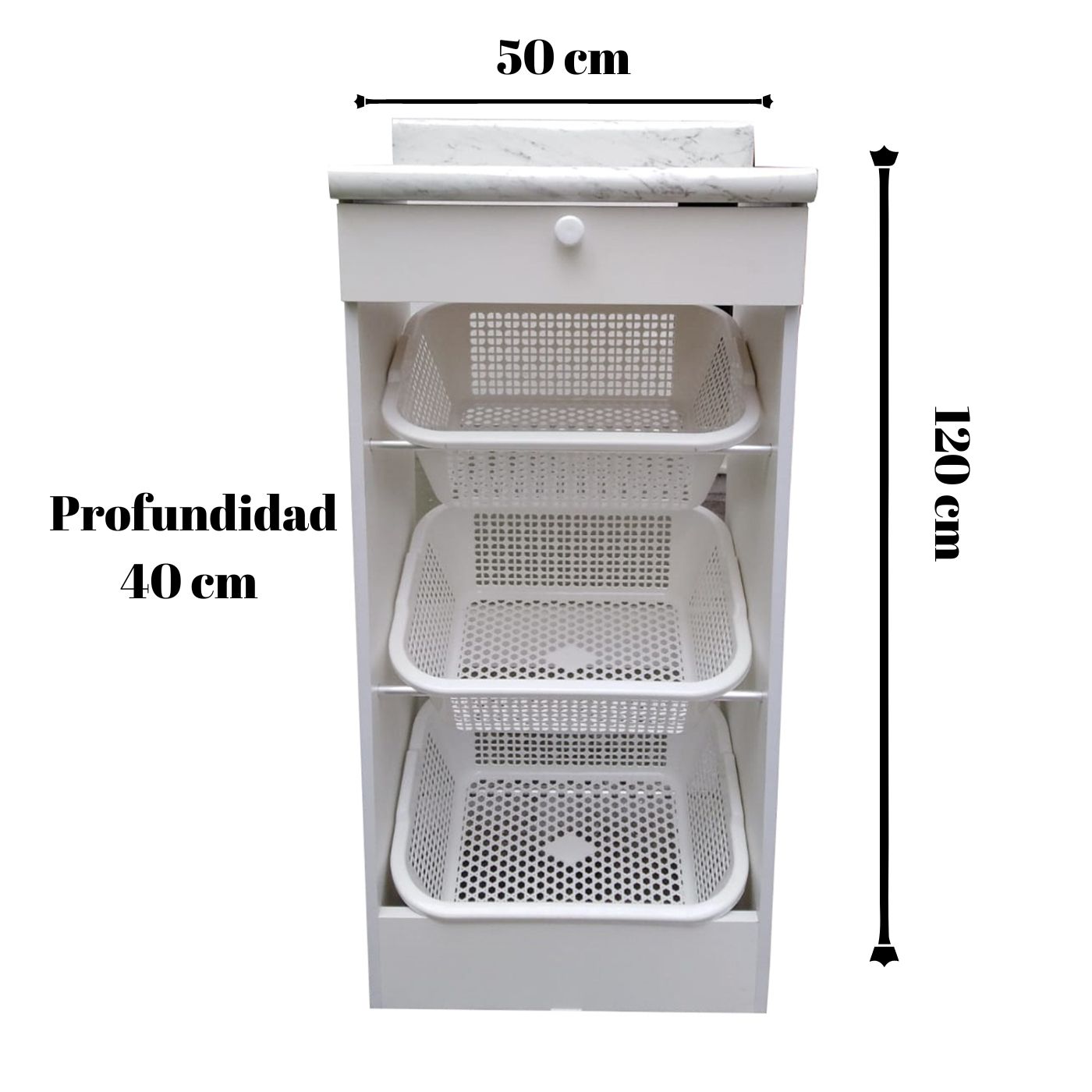 Majestuoso Muebles de Cocina 2 en 1 Repostero y Verdulero Línea Blanca - Image 9
