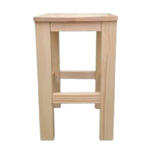 Banquito de Madera de Pino 50 cm – Taburete Multifuncional Acabado Natural Laqueado