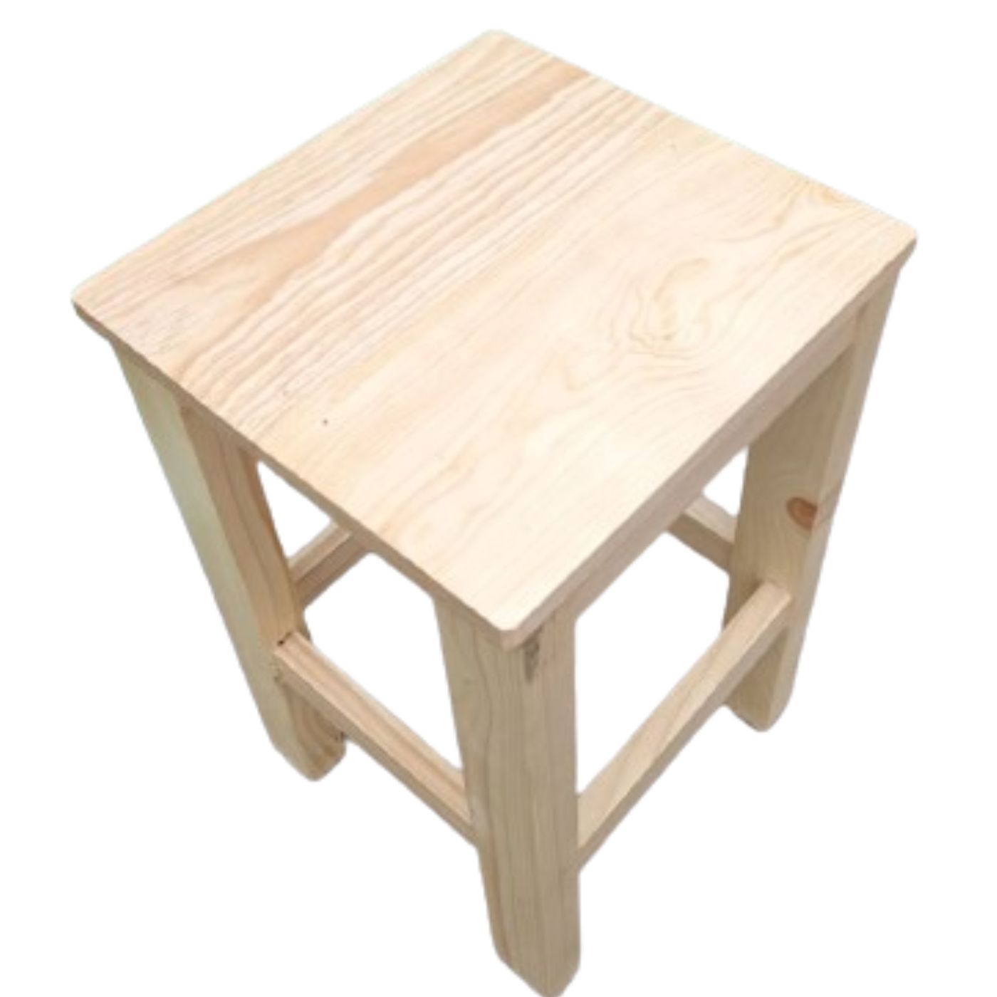 Banquito de Madera de Pino 50 cm – Taburete Multifuncional Acabado Natural Laqueado - Imagen 2