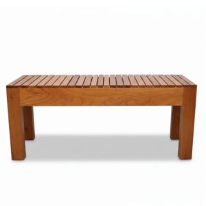 Banca de Madera Cedro 1.20 Metro – Banca Resistente para Jardín, Sala o Terraza