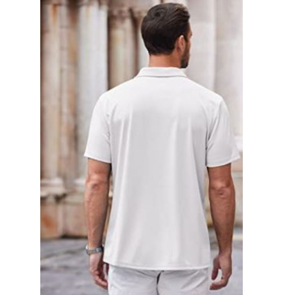 Camisa de Lino para Hombre Manga Corta Blanca Talla XL Casual Elegante - Imagen 2