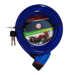 Cadena De Seguridad para motos o bicicletas 1.5Mts en acero Trenzado Azul