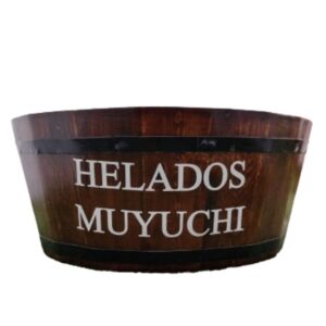 Batea de Madera Sellada con Brea – Decorativa Rústica Multiuso 45–53 cm
