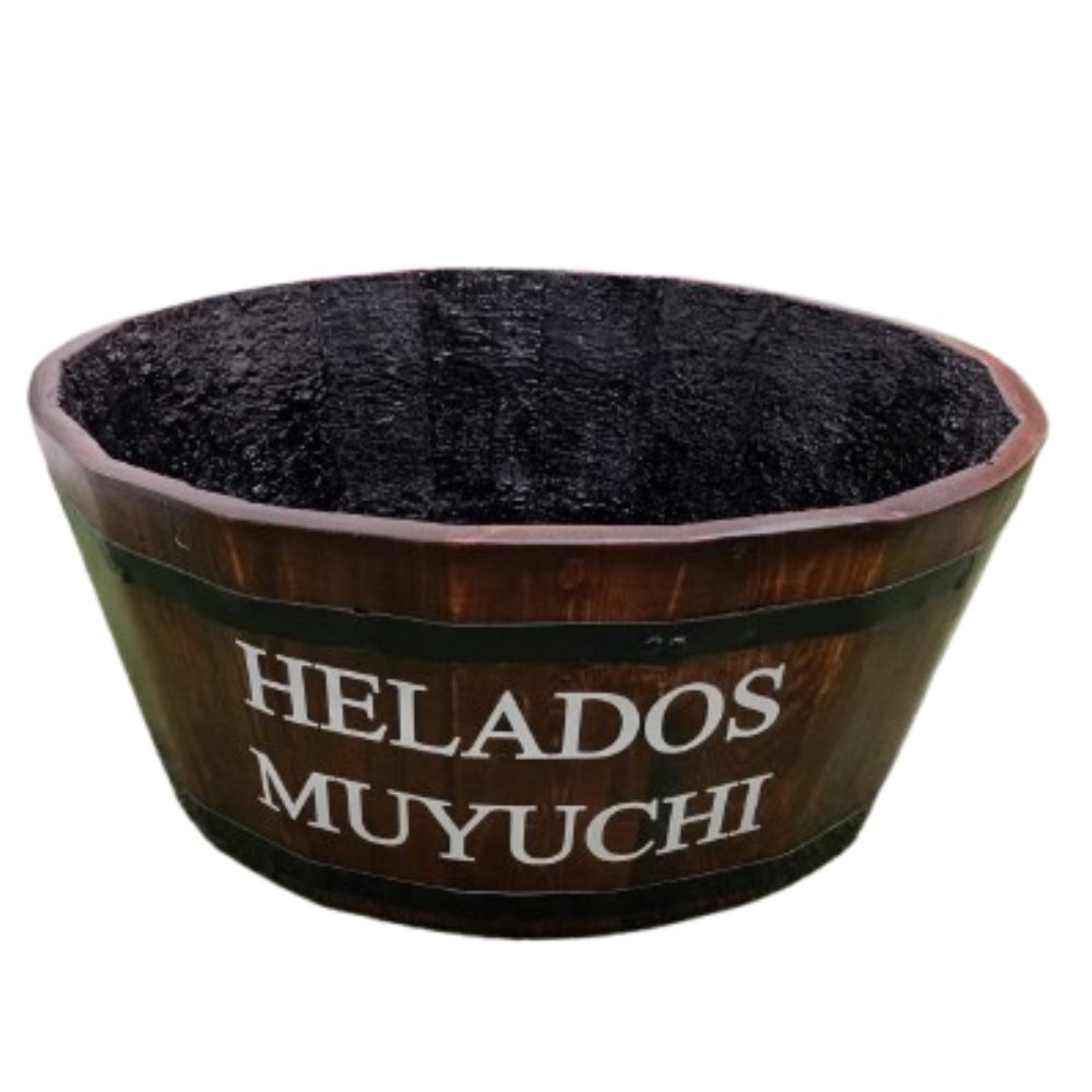Batea de Madera Sellada con Brea – Decorativa Rústica Multiuso 45–53 cm - Imagen 2
