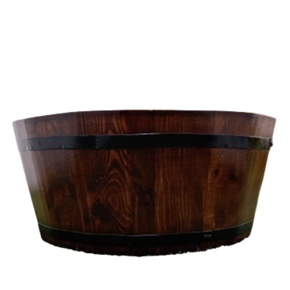 Batea de Madera Sellada con Brea – Decorativa Rústica Multiuso 45–53 cm - Imagen 3