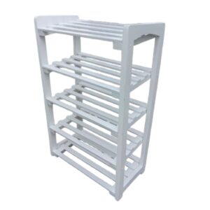 Zapatera Club Net de Madera Blanca – Organizador para 10 Pares con 5 Niveles