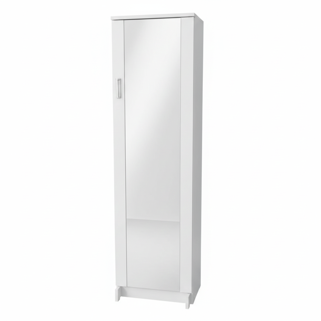 Zapatera con espejo Alta melamine blanco