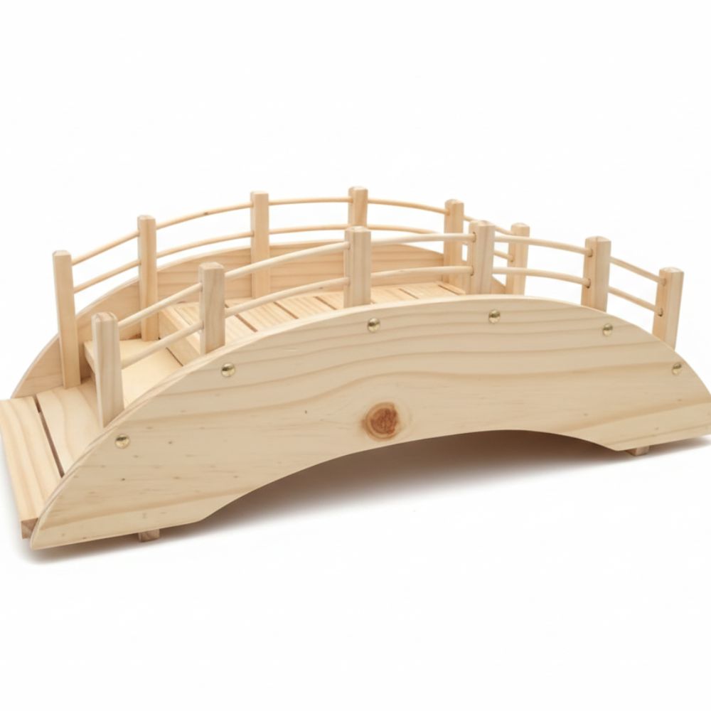Puente de Bocaditos en Madera de Pino Acabado Natural Mate - Bandeja Fuente de bocaditos