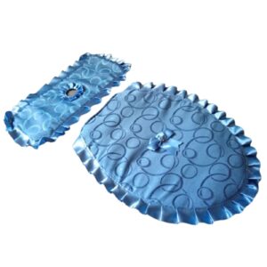 Juego de Fundas en azul para Inodoro Acolchadas Elásticas Decorativas Lavables para Baño