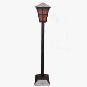 Farol de Pie para Jardín en Madera Pino Color Caoba – 190 cm
