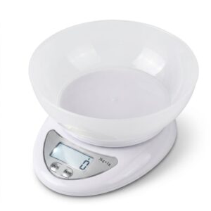 Balanza de cocina gramera para alimentos digital con bol