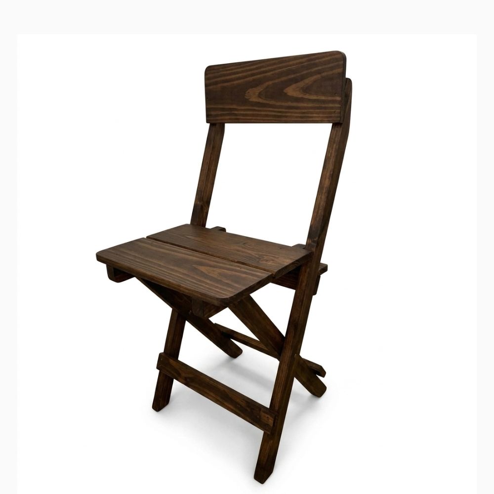 Juego de Mesa Consular Plegable de Madera de Pino – Mesa 80x80 cm con 4 Sillas - Imagen 3