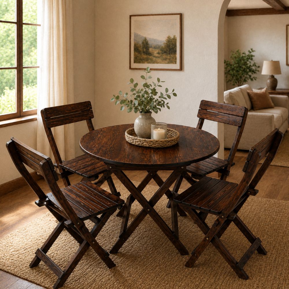 Juego de Comedor Plegable Jovi Plus Redondo – Elegancia que Transforma tus Espacios - Imagen 2