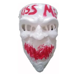 Máscara Kiss Me Blanca para Adultos – Plástico Duro con Listón Elástico | Impecable para Halloween