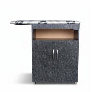 Planchador Negro con Ruedas y esencial Bandeja Deslizable | Totalmente Armado – 80x88x32 cm