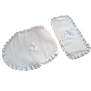 Juego de Fundas blancas para Inodoro Acolchadas Elásticas Decorativas Lavables para Baño