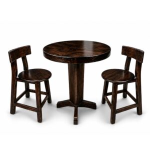 Juego Comedor Hollywood Resto Bar en Madera Caoba – Mesa con 2 Sillas