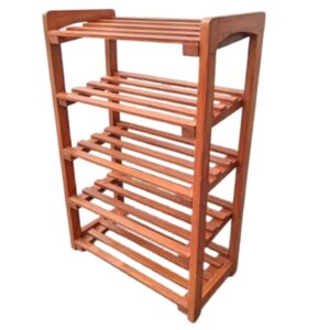 Zapatera Club Net de Madera Color Nogal – Organizador para 10 Pares con 5 Niveles