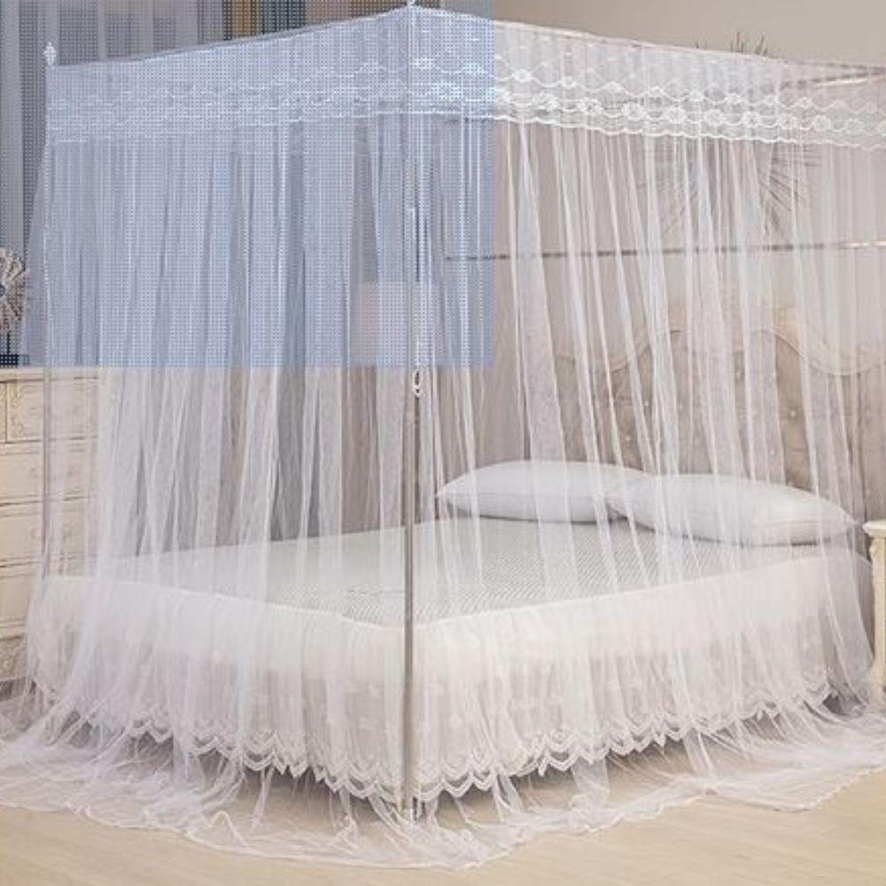 Mosquitero Cuadrado Tipo Carpa Imperial para Cama 2 Plazas y Media con Estructura - Imagen 2