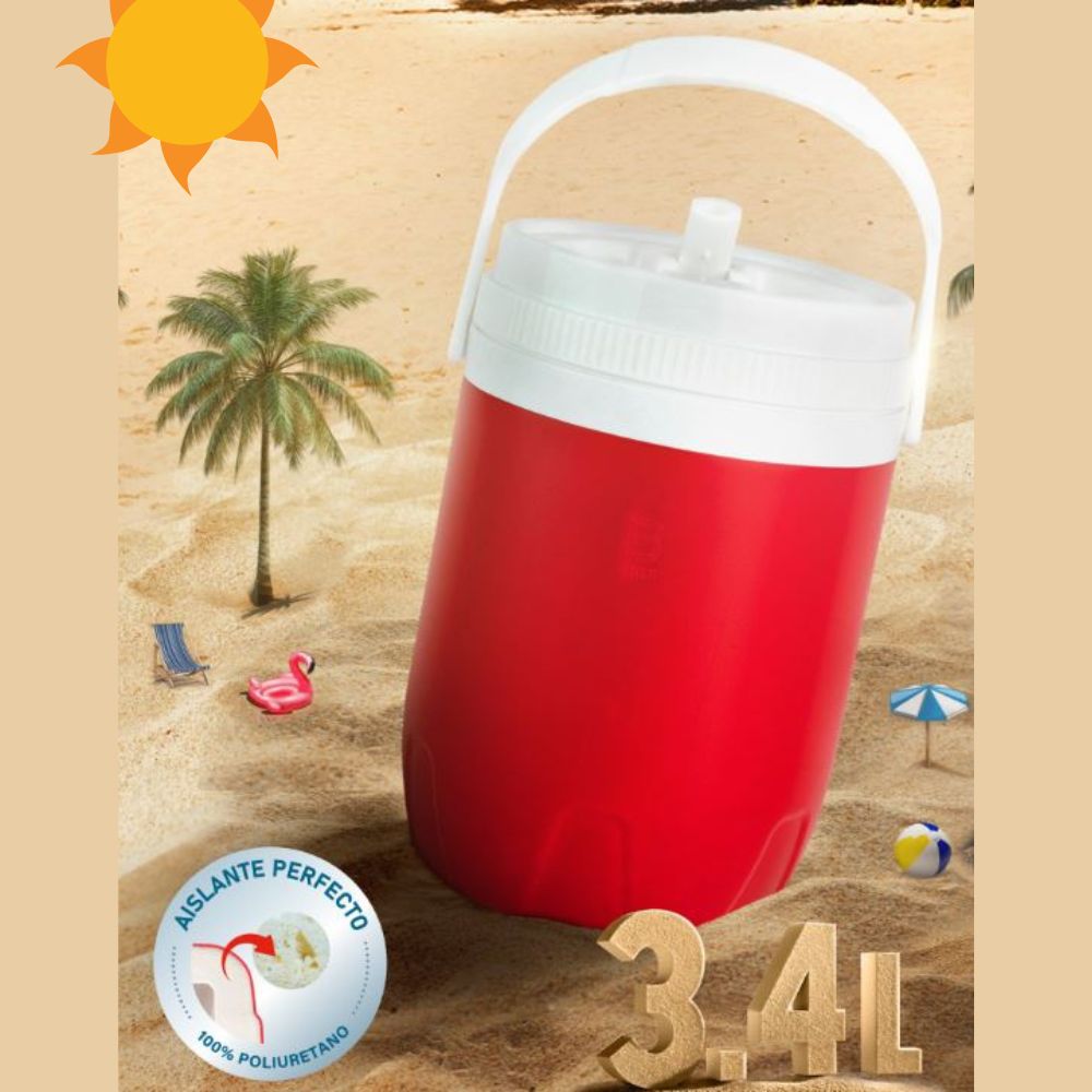 Cooler Rojo 4 Litros con Boquilla – Dispensador de Bebidas Frías Portátil - Imagen 3