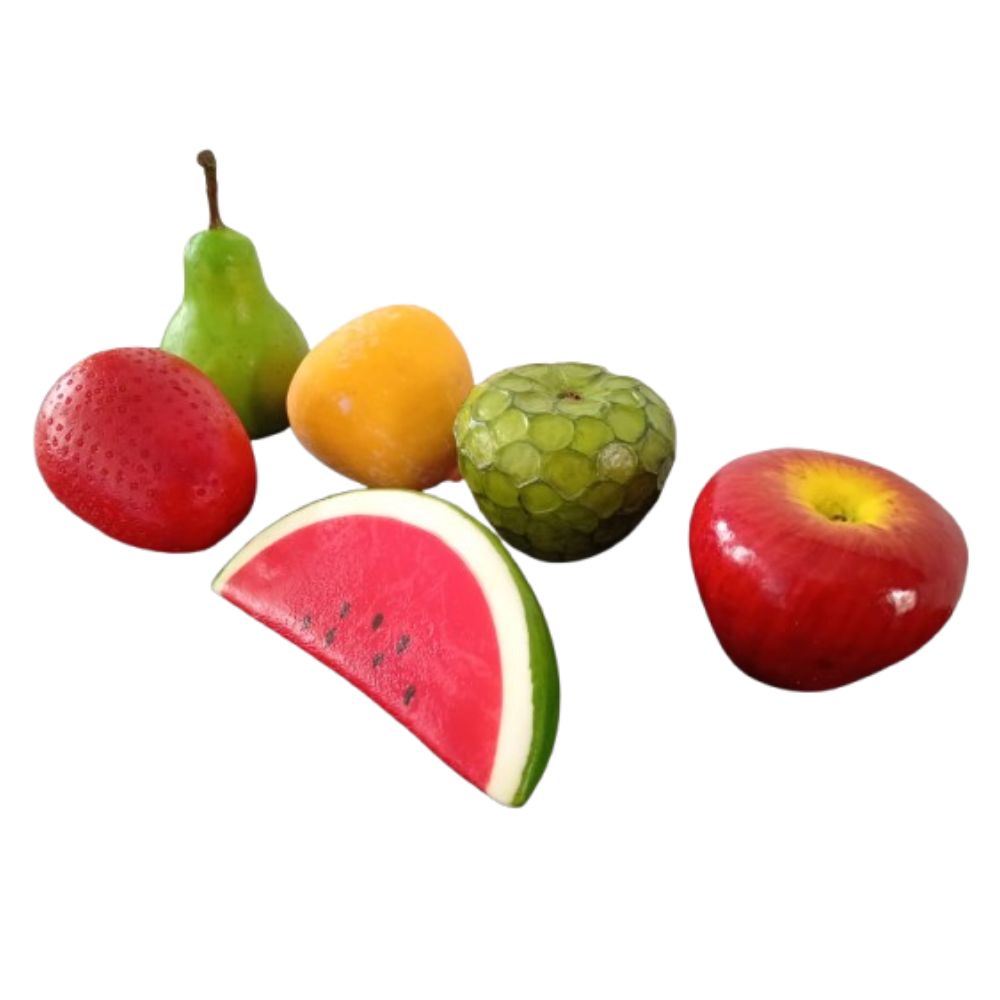 Set de 6 Frutas Decorativas Realistas – Adornos para Cocina y Hogar 9–11 cm - Imagen 2