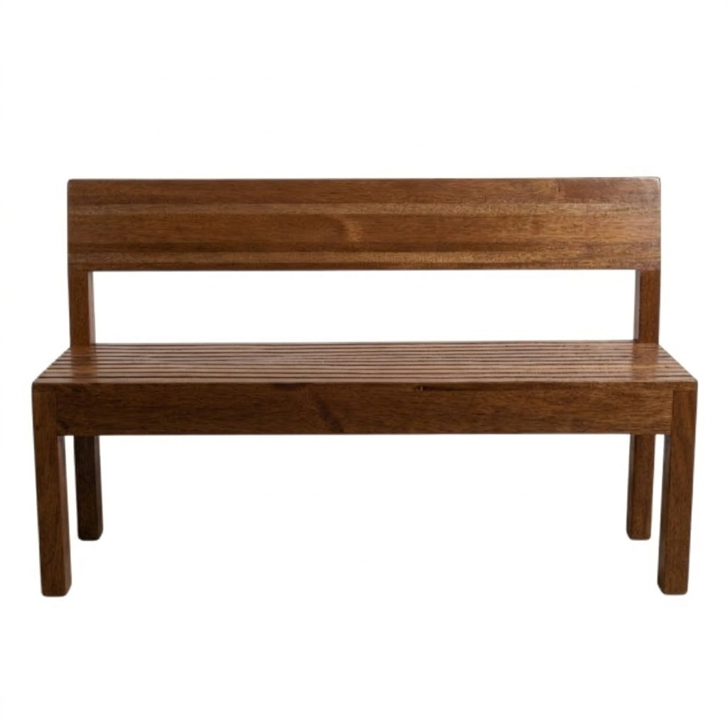 Banca de Madera Arizona enTornillo 1.50 m con Respaldo Decorativo – Para Jardín y Exterior - Imagen 2