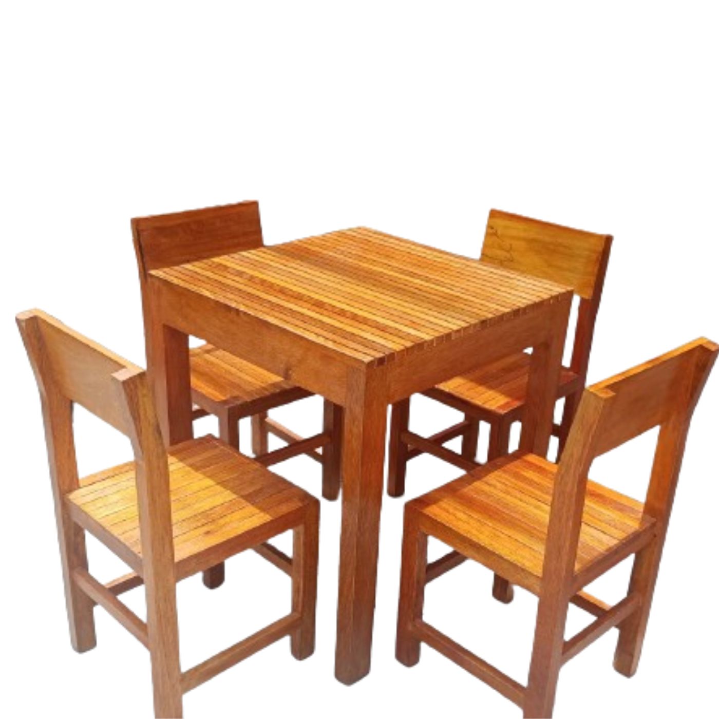 Mesa Paradise de Madera Tornillo con 4 Sillas – Comedor para Restaurante, Terraza y Hogar