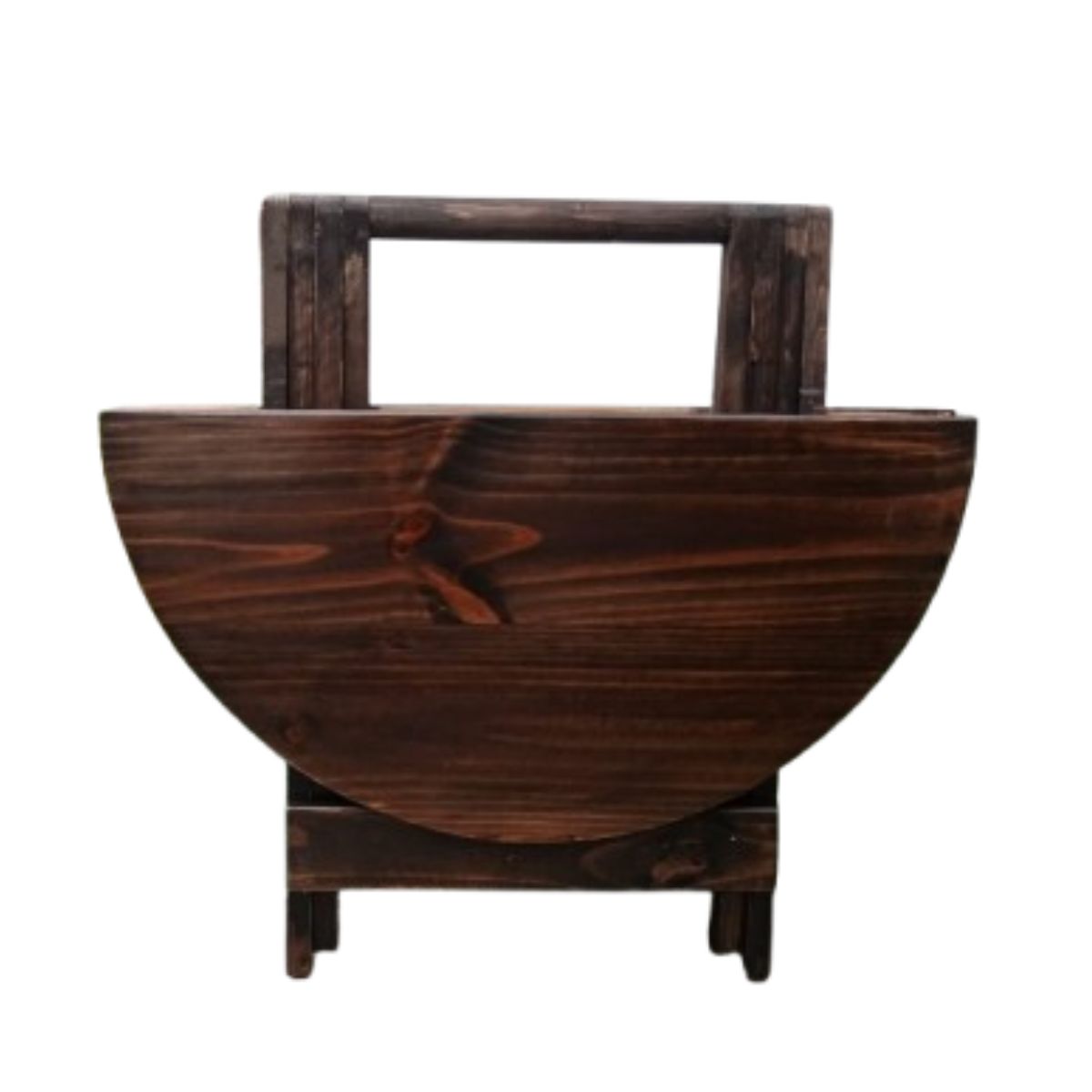 Mesa Plegable Redonda Rústica de Madera de Pino 100 cm – Color Marrón - Imagen 2