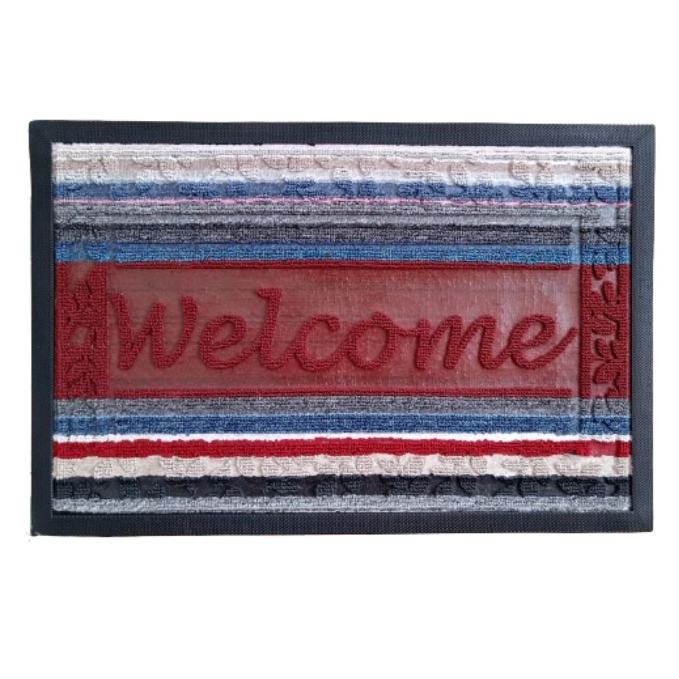 Tapete de Entrada Welcome Antideslizante 39x59 cm Decorativo Jebe y Lana