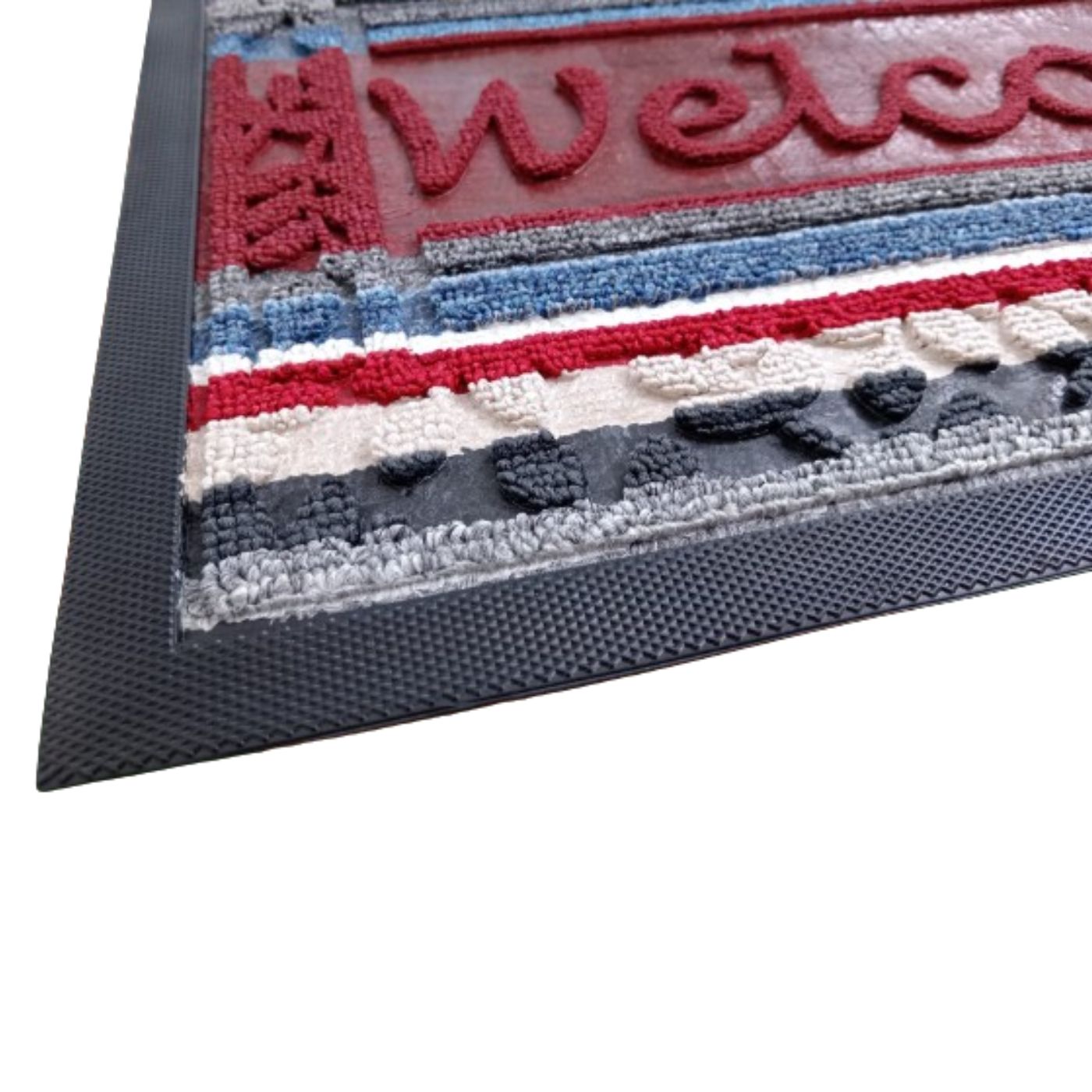 Tapete de Entrada Welcome Antideslizante 39x59 cm Decorativo Jebe y Lana - Imagen 2