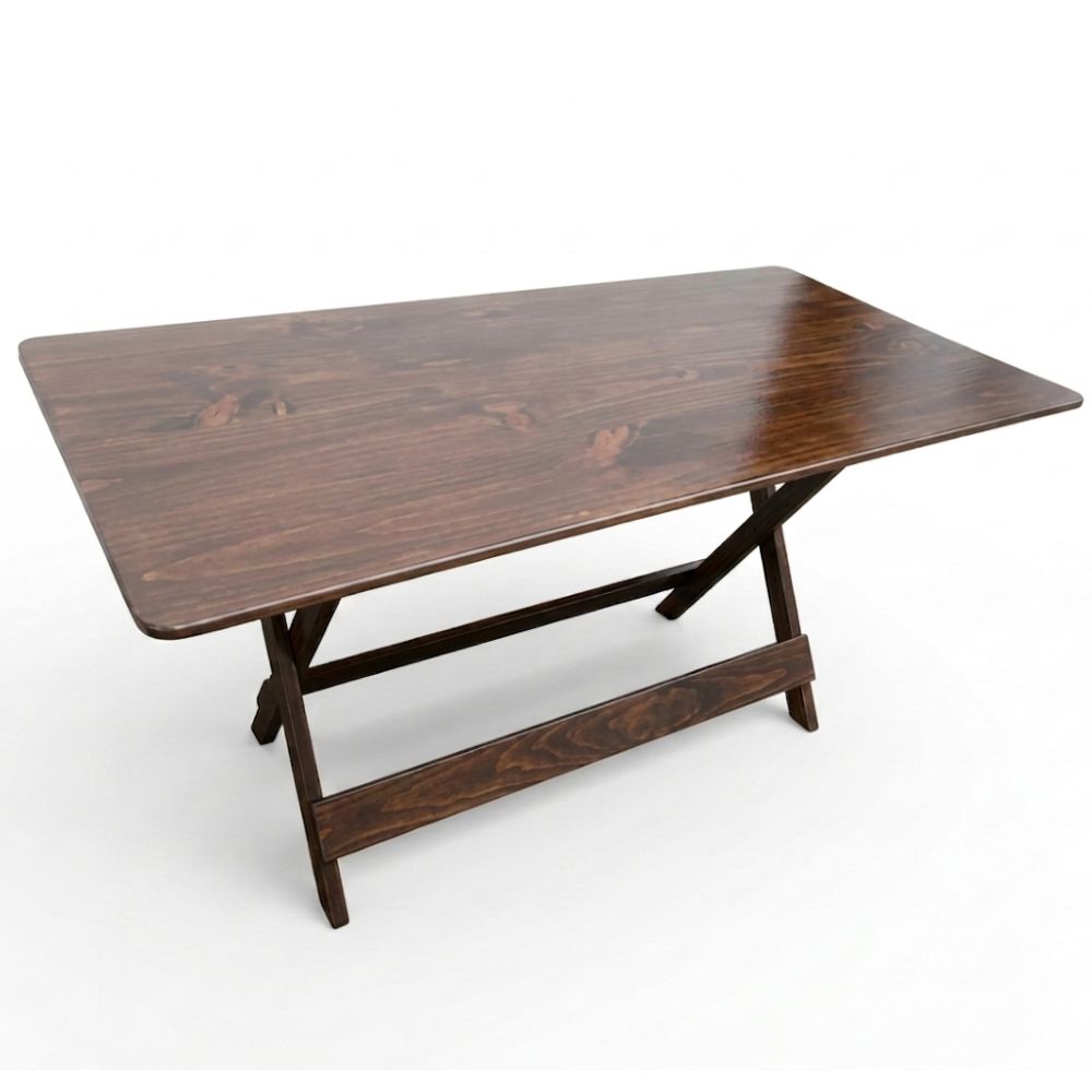 Mesa plegable premier 1.60 mts x 80cm en marron rustico