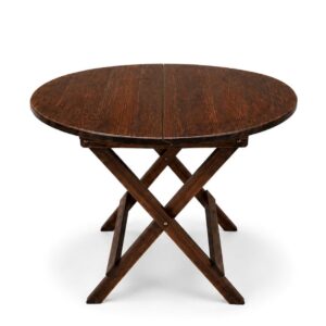 Mesa plegable Summer Plus en Marron Madera Pino Redonda – Ideal Exteriores y Camping 80 cm