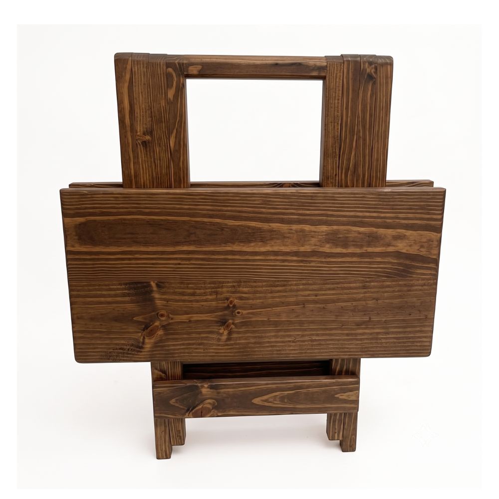 Mesa Plegable Cuadrada Montecarlos de Madera Pino 100 x 100 cm | Acabado Semi Mate | Color Marron - Imagen 2