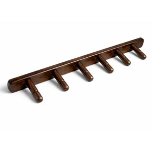 Perchero de Pared Rozino Horizontal con 6 Perchas en Madera Pino perfecto Marrón – 60 cm de largo