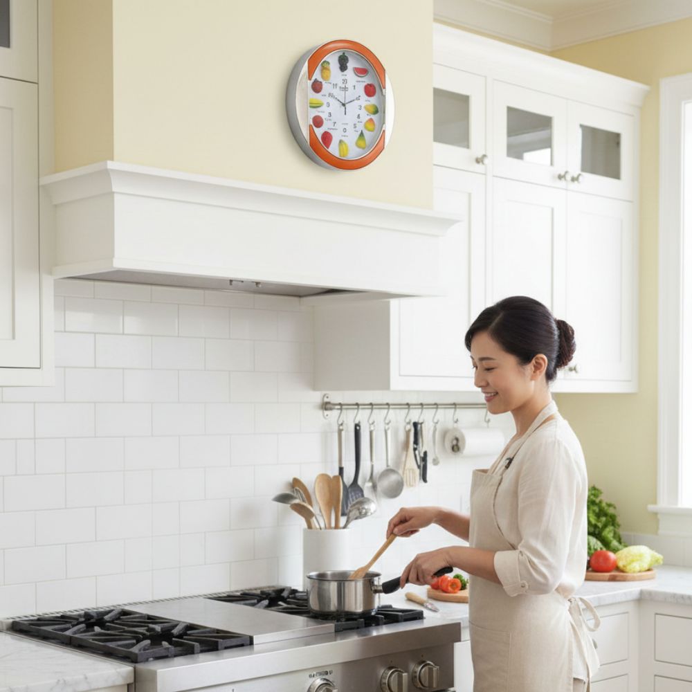 Reloj de Pared de frutas Ovalado | Decoración de Cocina Moderna - Imagen 4