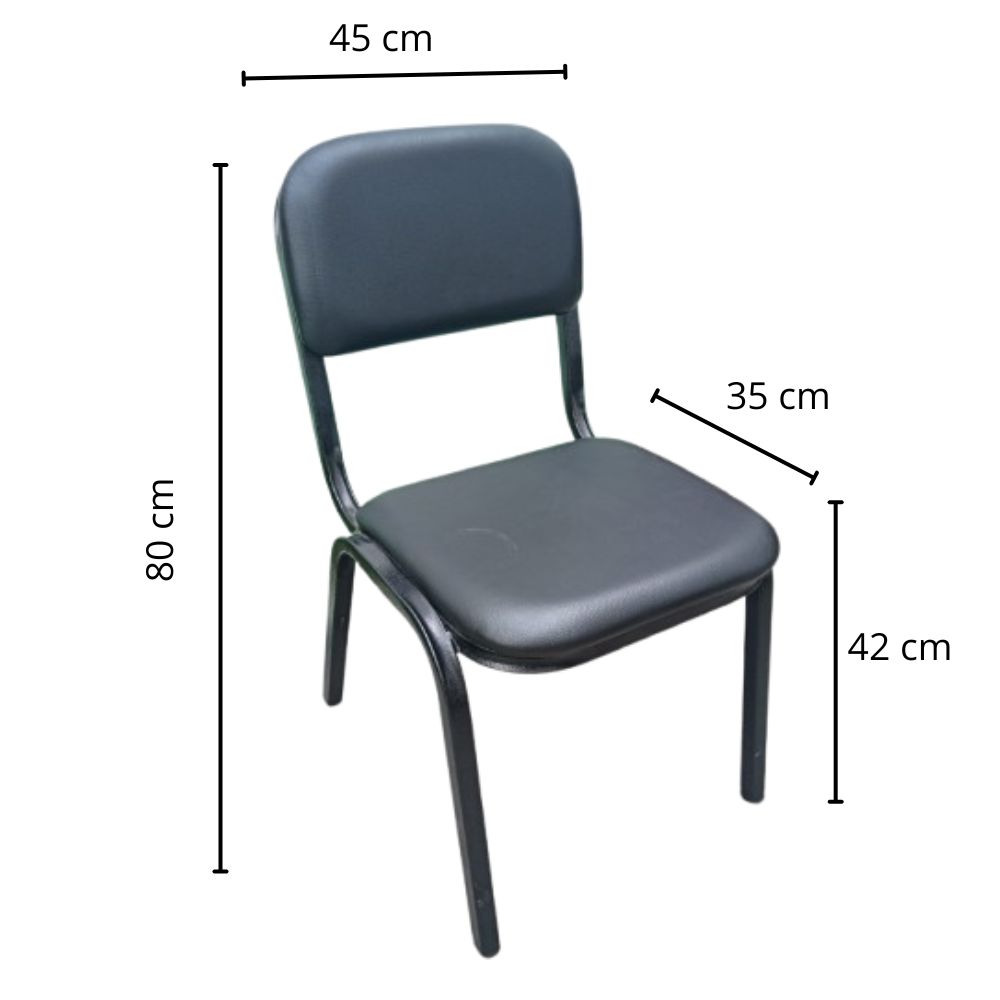 Silla Fija de Metal Tosko Negra – Resistente y Elegante para Oficina o Hogar - Imagen 5