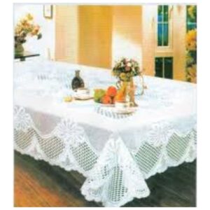 Mantel Bordado Elegante Blanco 150x250 cm – 100% Poliéster