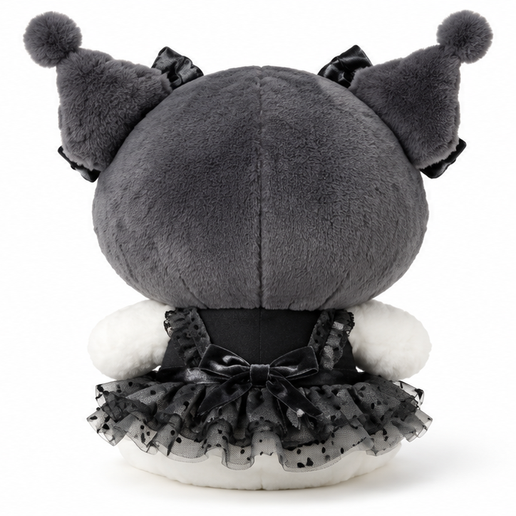 Peluche Gatita Kawaii Negra con Vestido y Lazos - Imagen 3