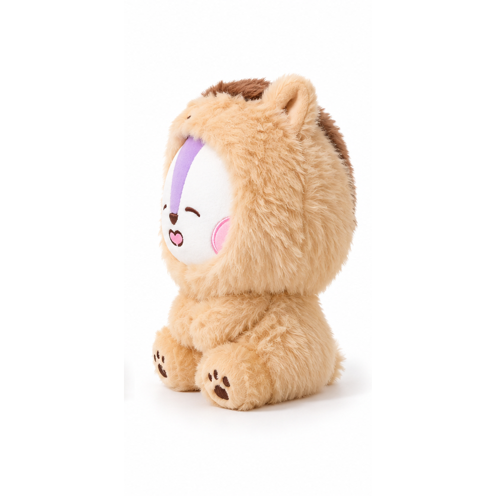 Peluche Gatito Kawaii Beige con Capucha y Carita Tierna - Imagen 2